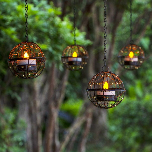Mini Tealight Holder Fishing Hanging Lantern Decoration Ornaments Lights